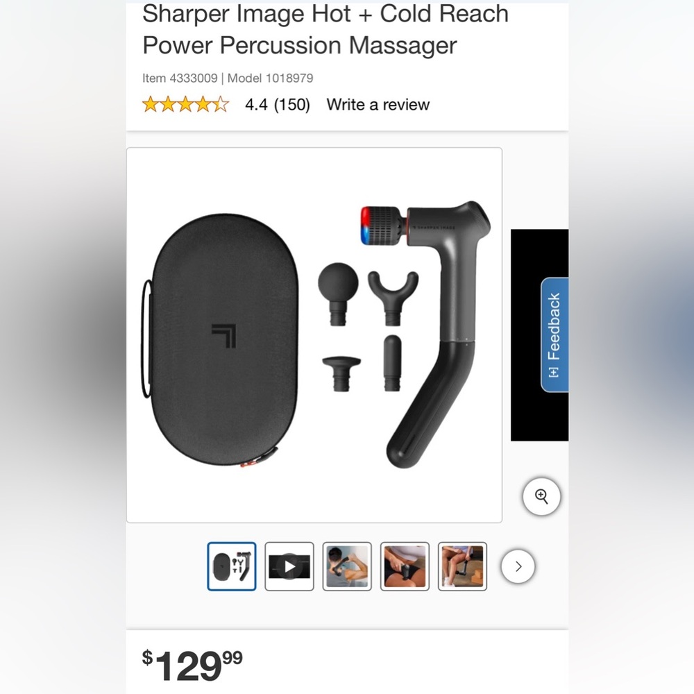 Sharper Image Power Percussion Massager - Black and Red